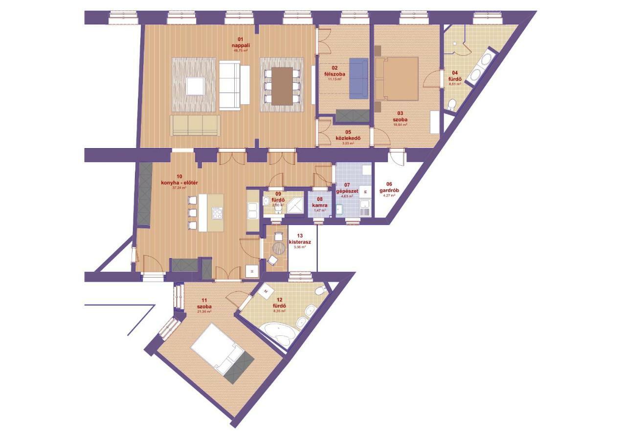 Urban Haven - 3 Beds, 3 Baths, Free Parking, Near Central Market Budapest Exteriör bild